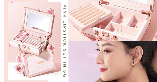 Limited Edition Lipstick Set Comes In A Pretty Pink Jewellery Box With Preserved Flowers, Get It In Singapore