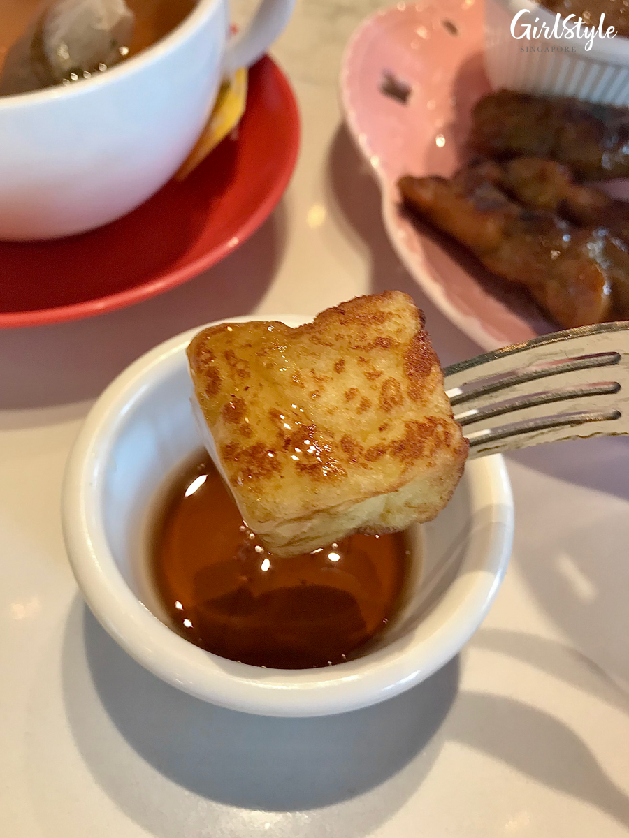 honey toast cube at The Hainan Story high tea set singapore