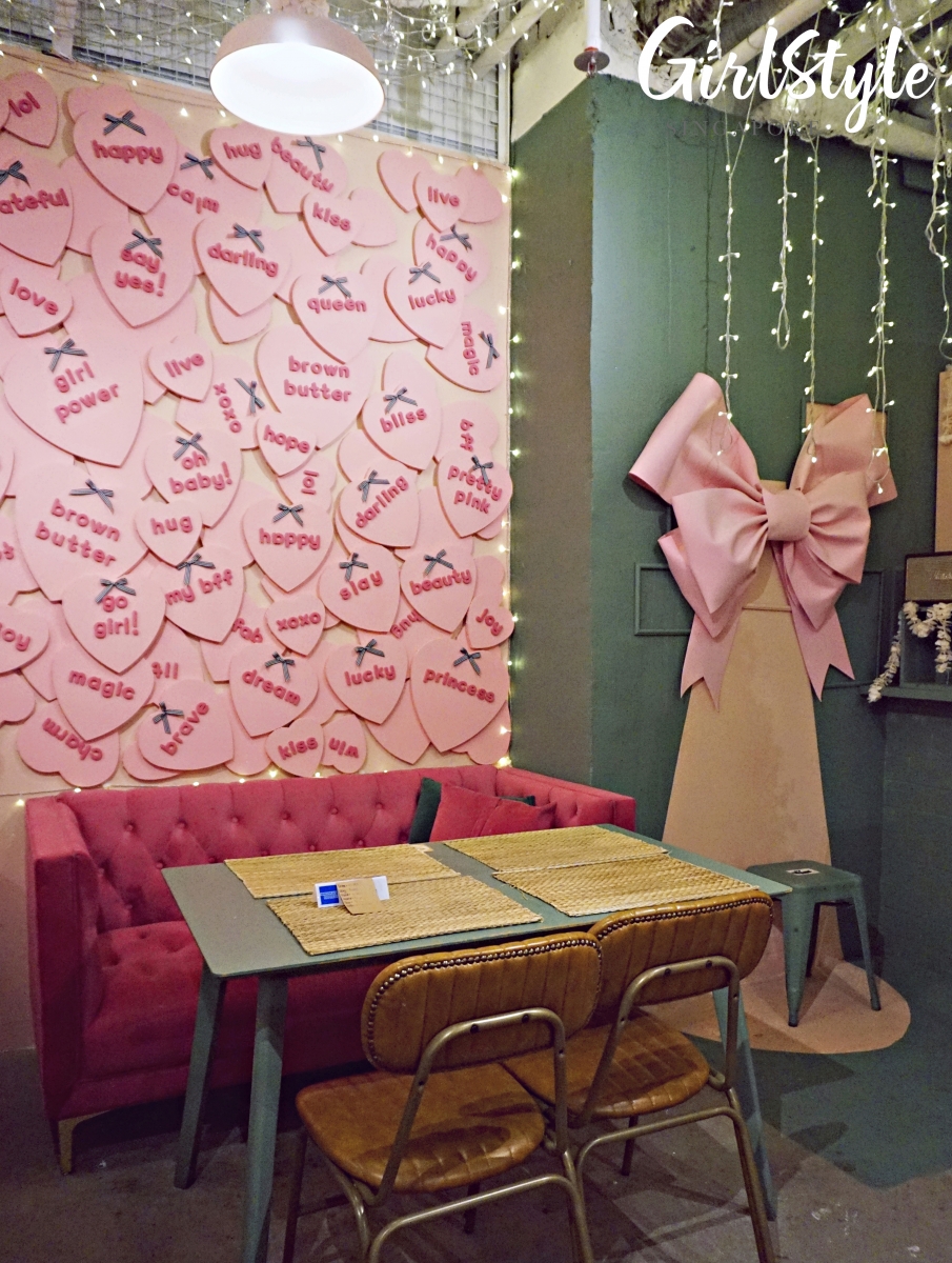 Brown Butter Cafe Singapore heart wall