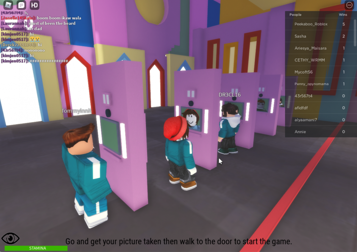 taking picture at colourful pastel room squid game roblox online virtual game free to play
