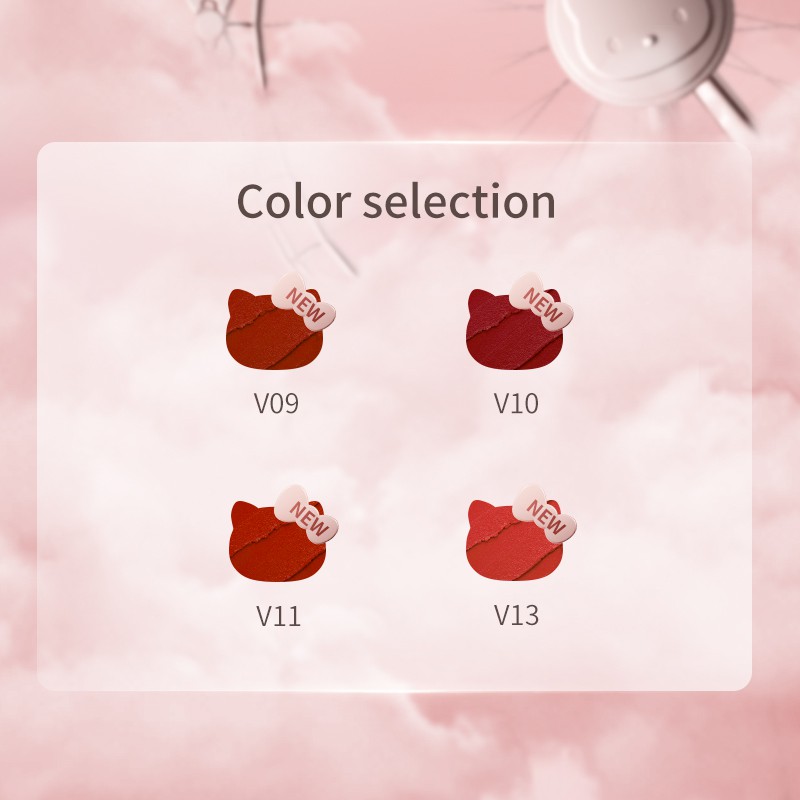shade swatches of colorkey hello kitty matte lipsticks singapore