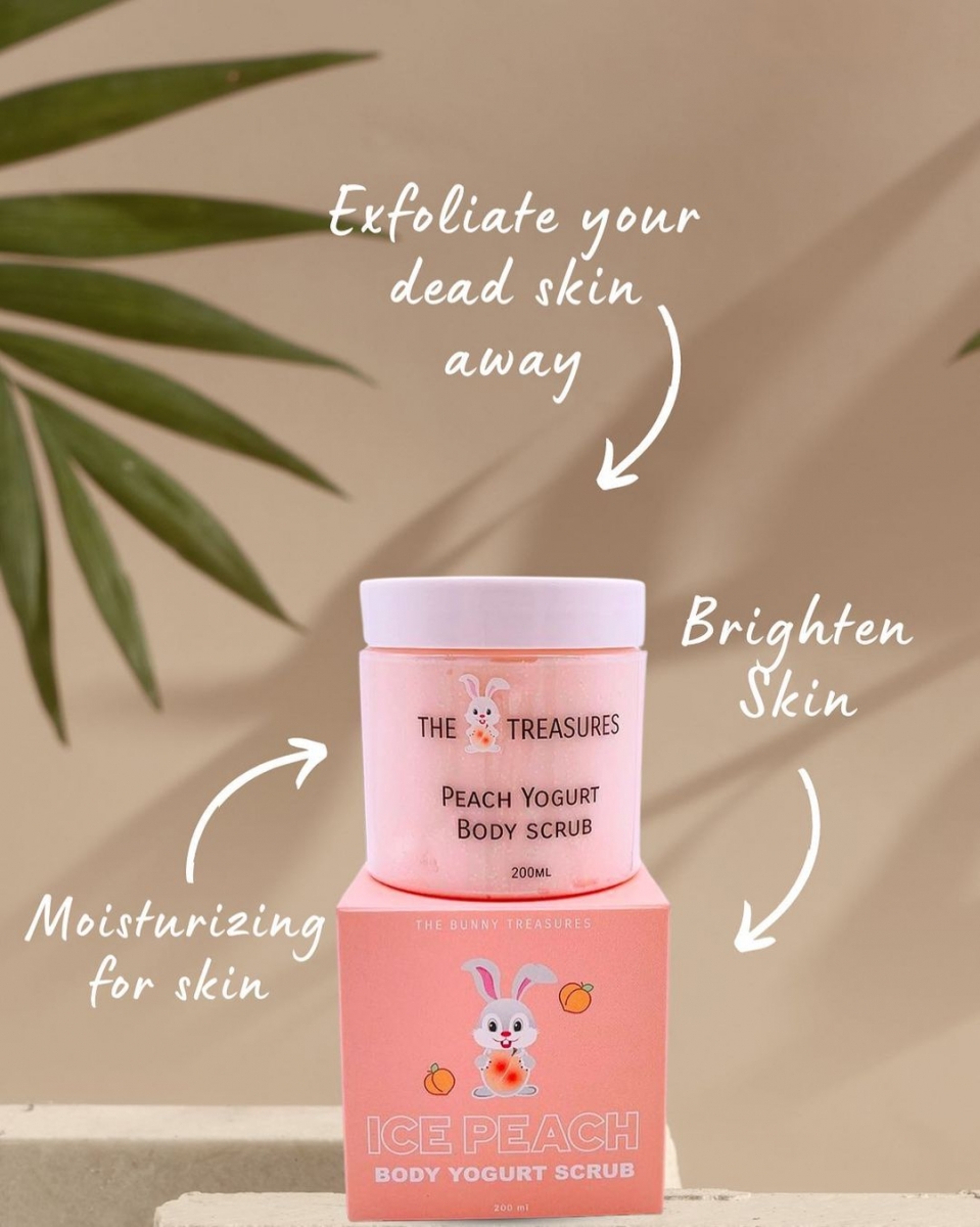 The Bunny Treasures singapore featuring the peach yogurt body scrub