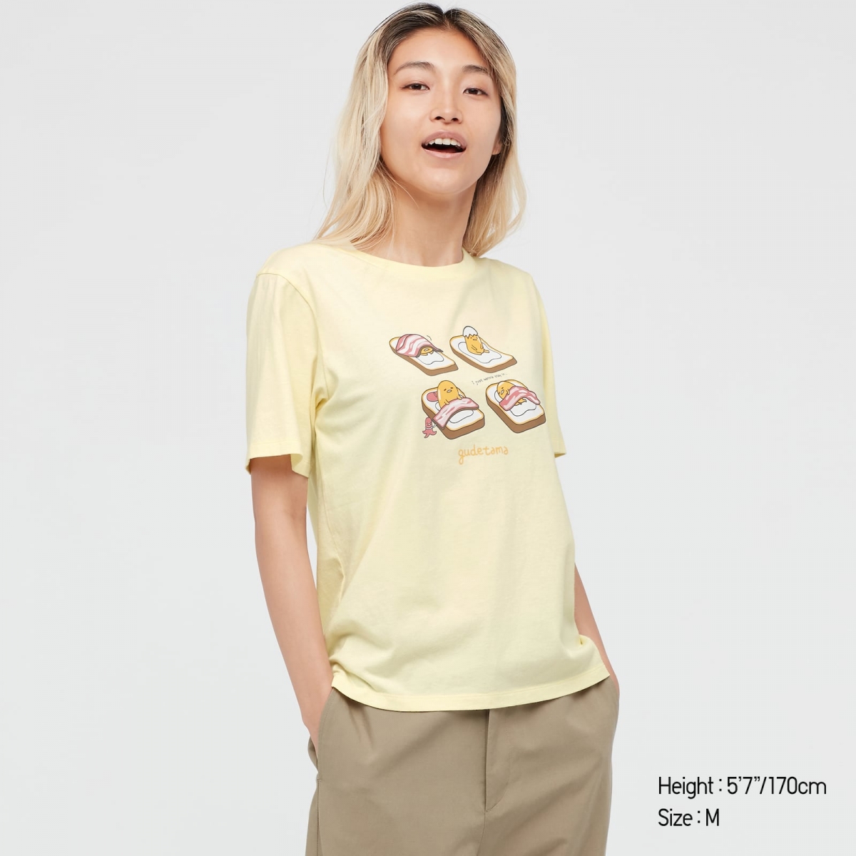 yellow gudetama womens tshirt uniqlo singapore sanrio characters ut collection
