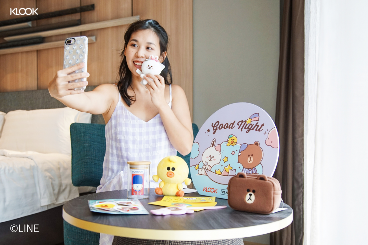 play line friends staycation merchandise at urban room parkroyal collection marina bay hotel singapore