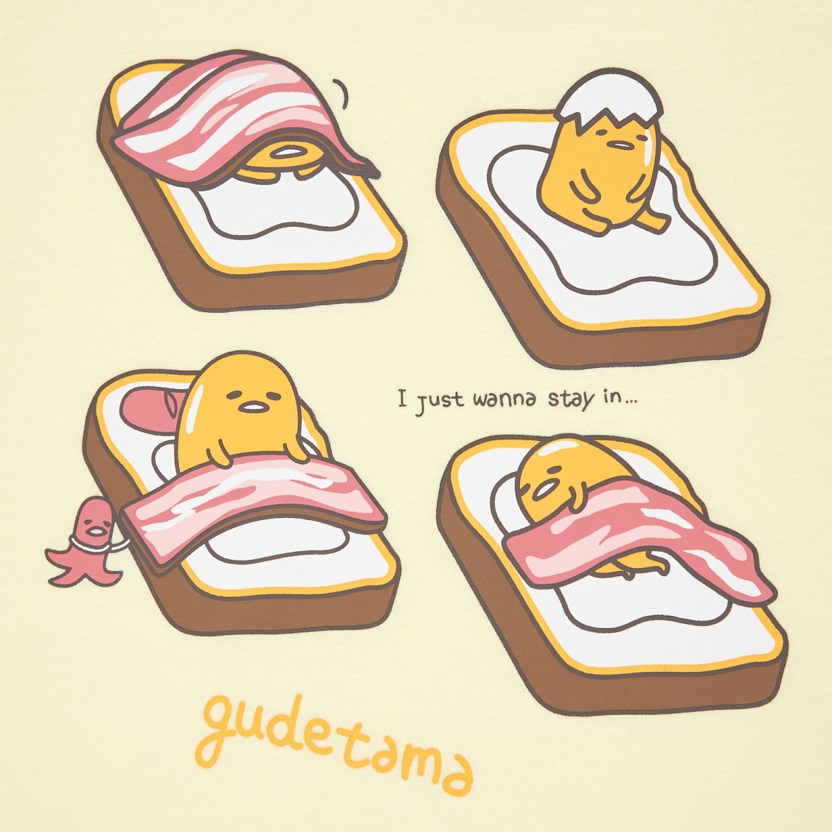 close up of yellow gudetama womens tshirt uniqlo singapore sanrio characters ut collection