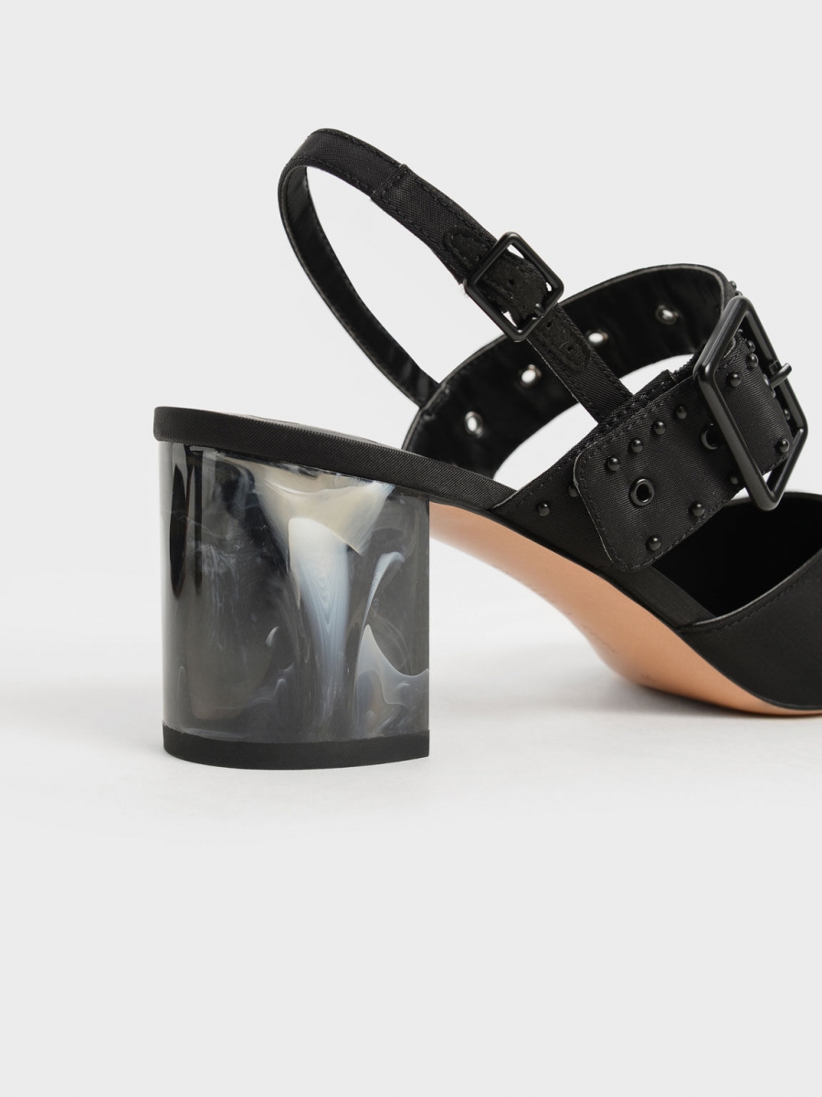 charles and keith singapore Slingback Pumps with marble heel