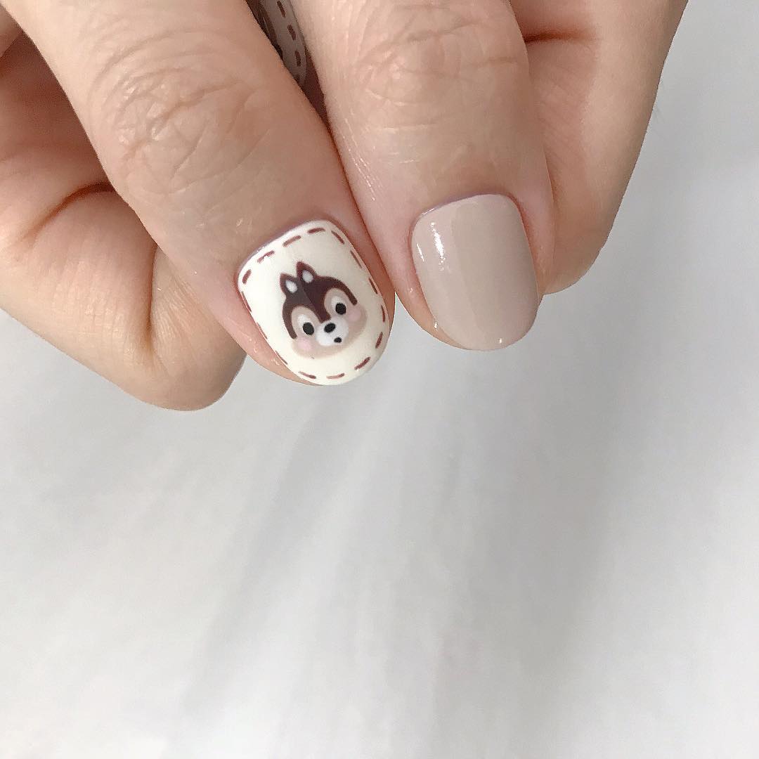 Korean Chip 'n' Dale nail art