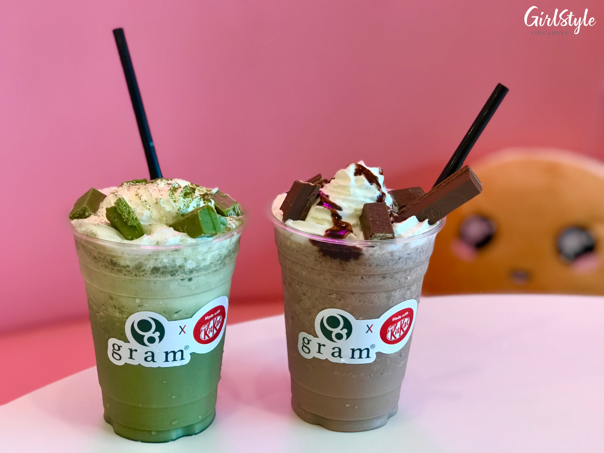 kit kat matcha frappes at gram cafe vivocity