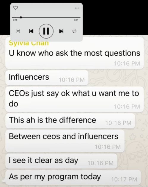 Sylvia Chan Exposé leaked text vulgarities