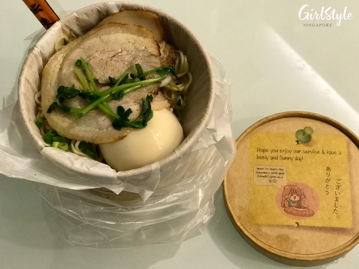 cheap kumamoto ramen singapore in takeaway container