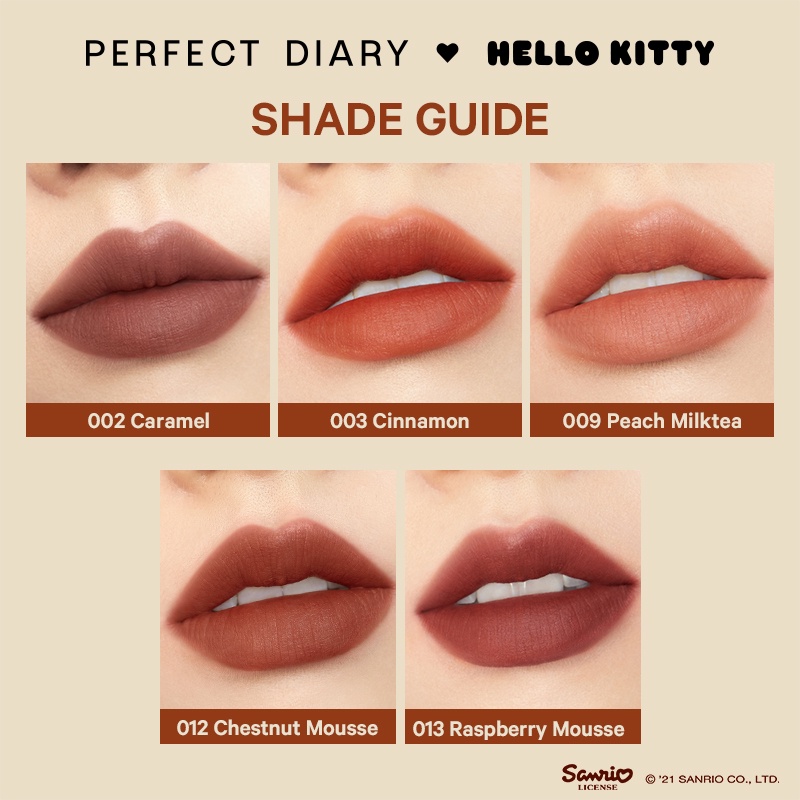 Perfect Diary x Hello Kitty Lipstick collection