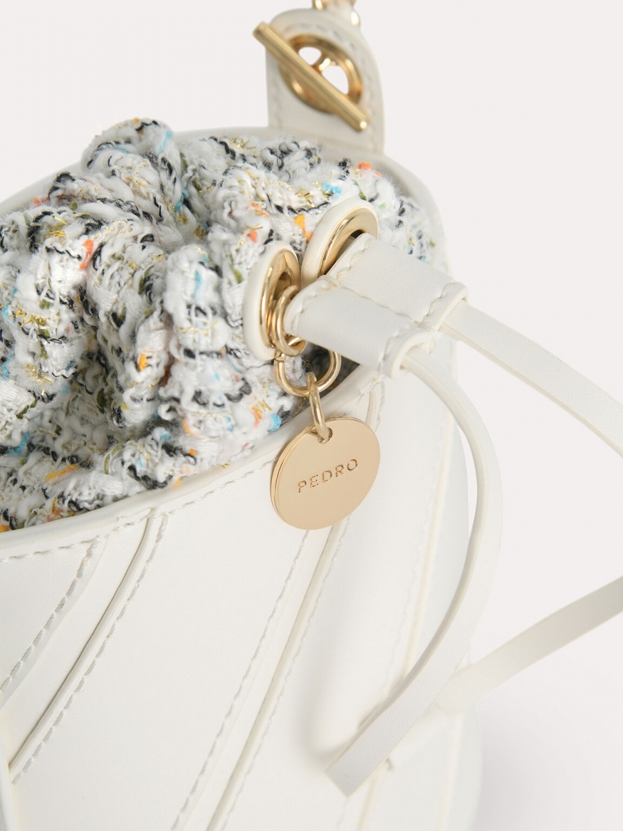 PEDRO Tweed Drawstring Bucket Bag