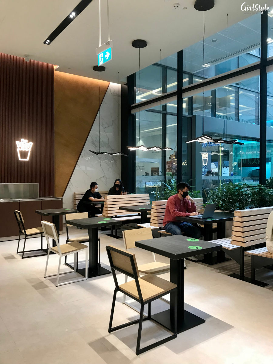 interior glass walls at shake shack westgate singapore