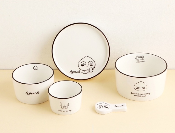 KAKAO FRIENDS minimalist ceramic dinnerware_Apeach set
