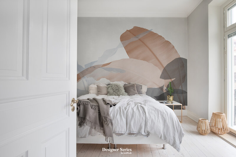 wallhub singapore pink leafy wallpaper bedroom
