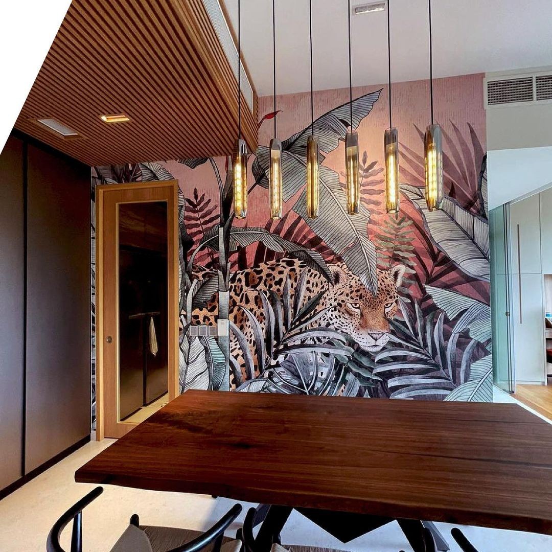layer play singapore Sunset Jaguar Wallpaper in living room