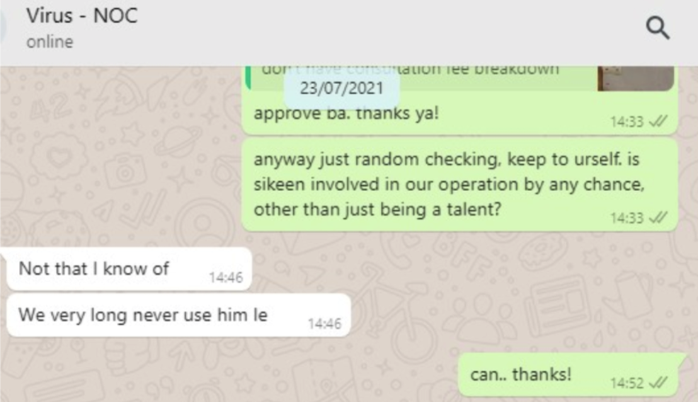 NOC expose blog_virus stating that sikeen had not been involved in any of NOC's shoots for a long time