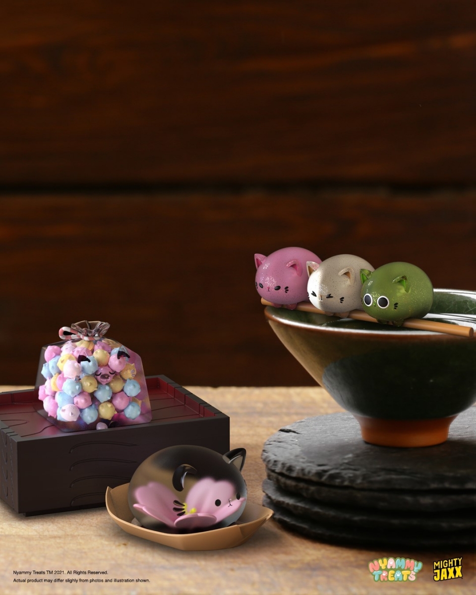 rare hanami hana and peito nyammy treats nyan kashi blind box cat japanese food toys singapore mighty jaxx