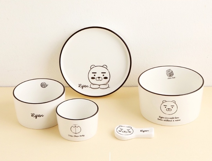 KAKAO FRIENDS minimalist ceramic dinnerware_Ryan set