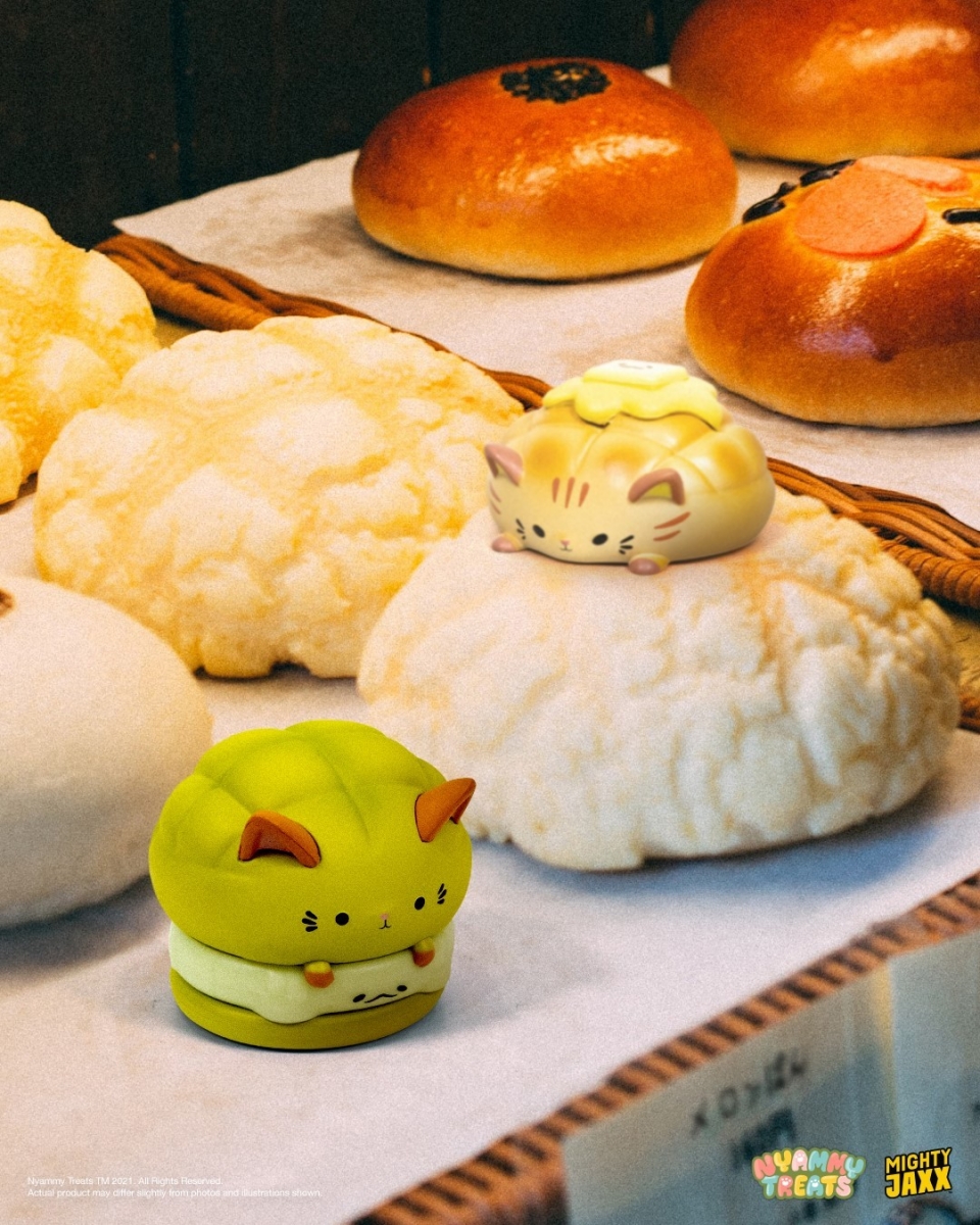 matcha melonpan bread cat toy nyammy treats nyan kashi blind box singapore mighty jaxx