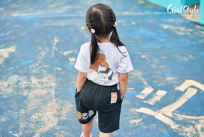 Skechers X We Bare Bears_kids shirt shorts