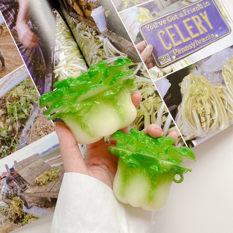 Realistic lettuce AirPods cases