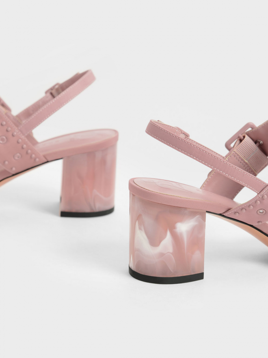 Charles & Keith Sepphe Recycled Nylon Grommet Slingback Pumps