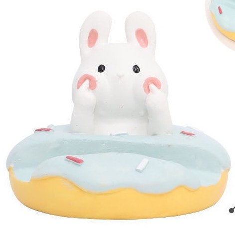 Bunny on a donut phone stand