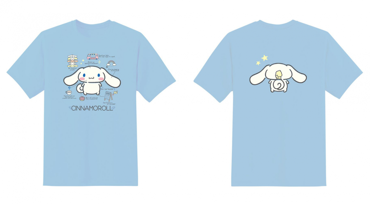 Blue Cinnamoroll t-shirt with prints on front and back