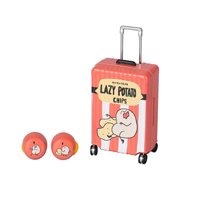 infoThink x XiuXiuBear Lazy Potato Chips Wireless Earphones In A Little Suitcase