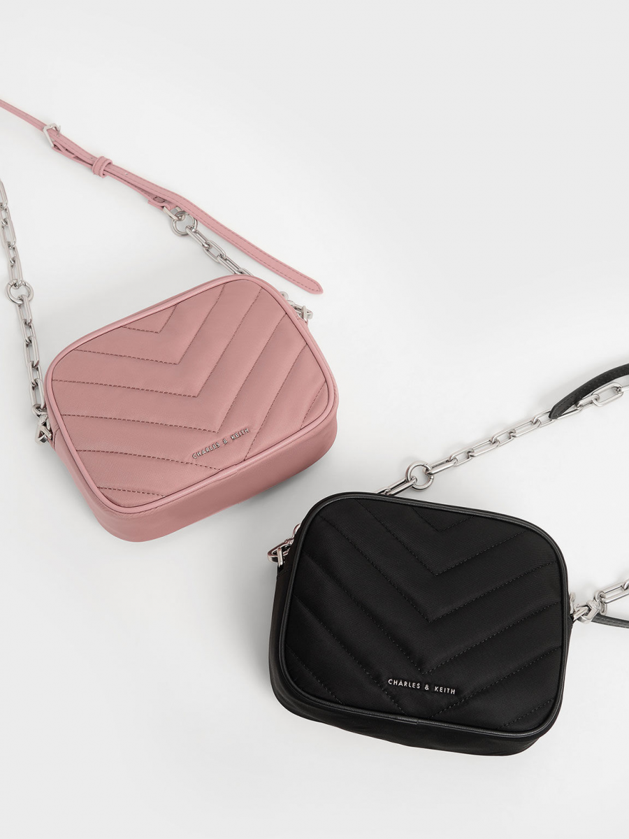 Charles & Keith Sonia Recycled Nylon Boxy Bag