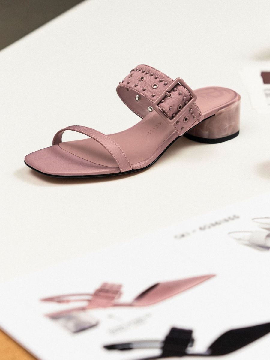 Charles & Keith Sepphe Recycled Nylon Grommet Mules