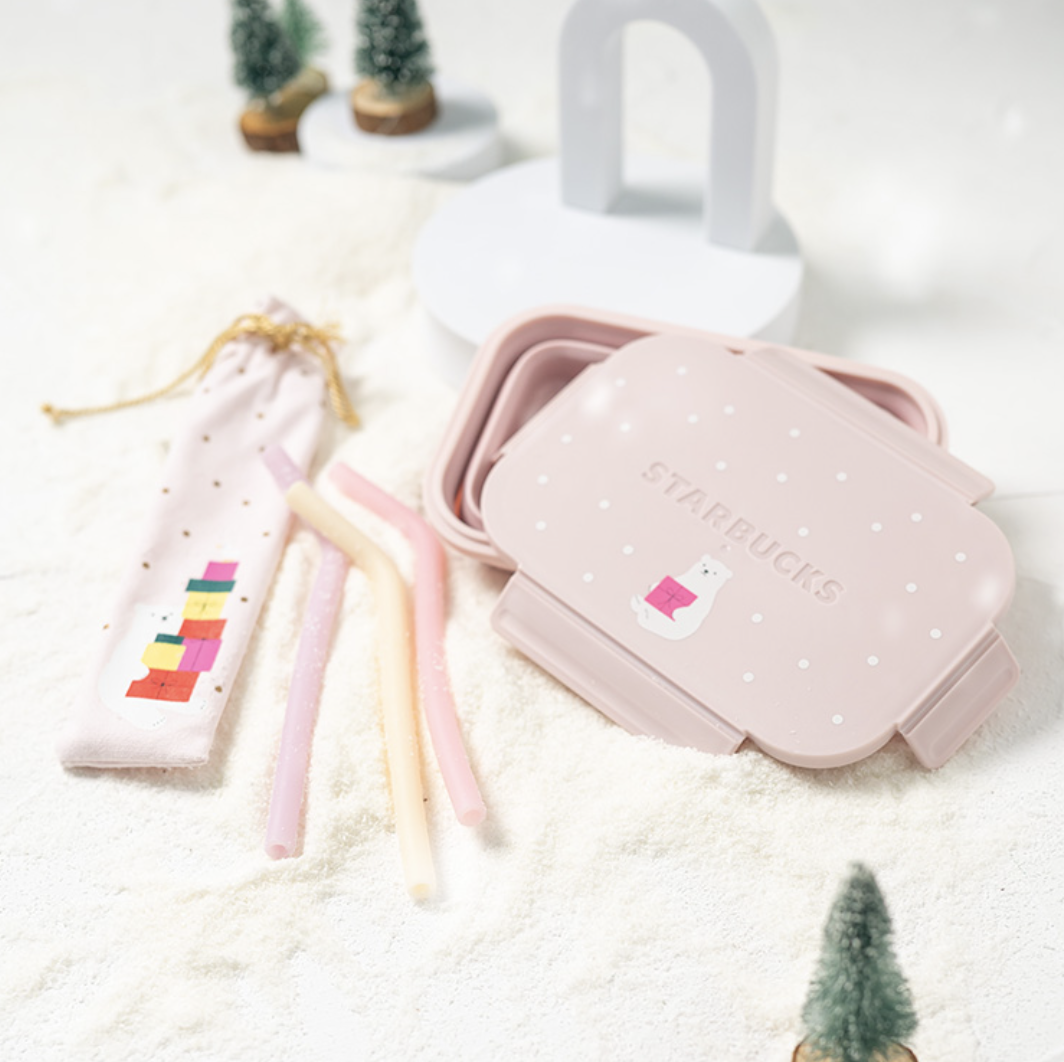 Starbucks Singapore 2021 Christmas Collection_straws and collapsible food box