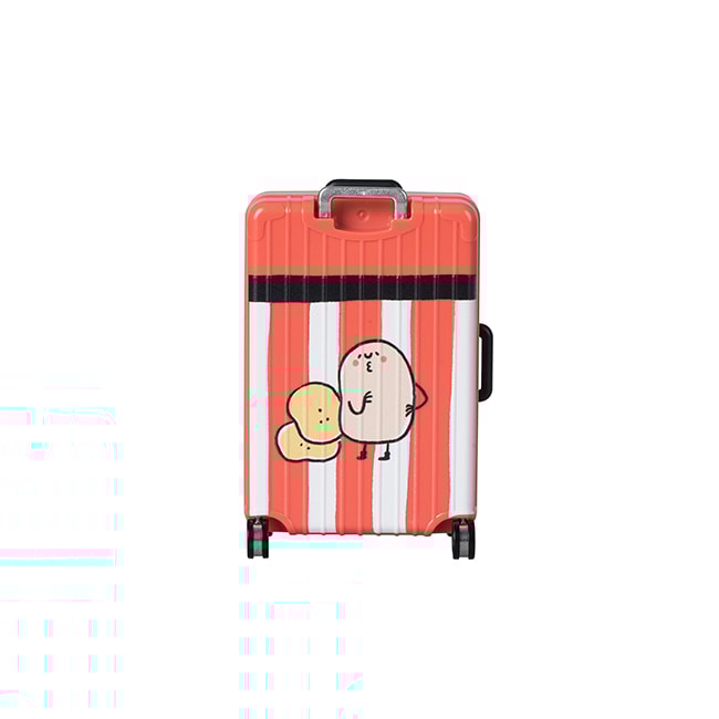 Back view of infoThink x XiuXiuBear Lazy Potato Chips Wireless Earphones In A Little Suitcase