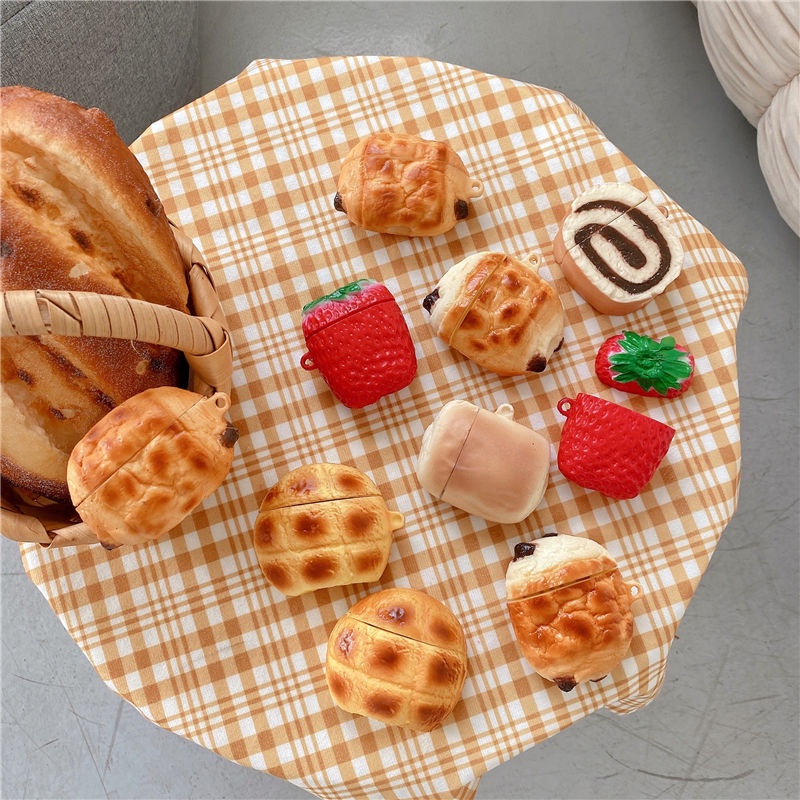 Realistic bread and pastries AirPods cases
