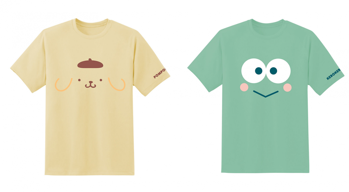 Pompompurin and Keroppi face t-shirts