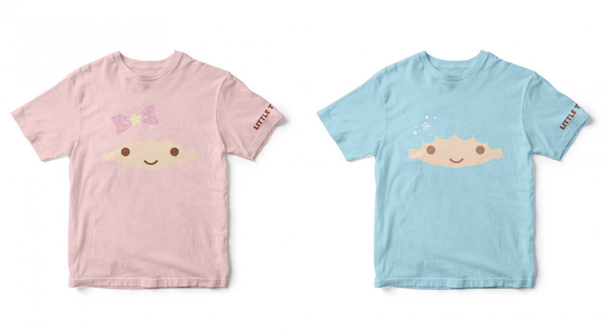 Pastel pink Kiki and blue Lala t-shirts