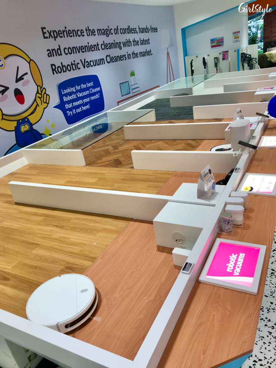 robot vacuum cleaner testing area at COURTS Nojima the heeren singapore