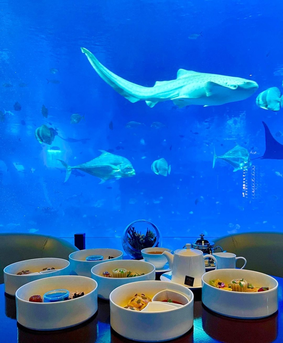 High Tea in the Deep Sea at Ocean Restaurant featuring menu items