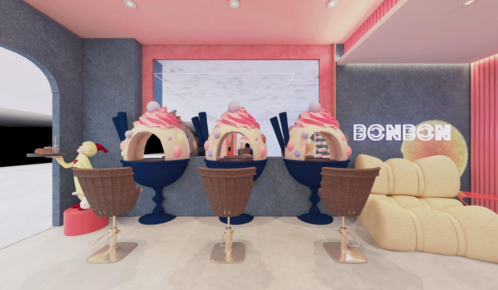 Bonbon Blowout Bar Singapore themed hair salon