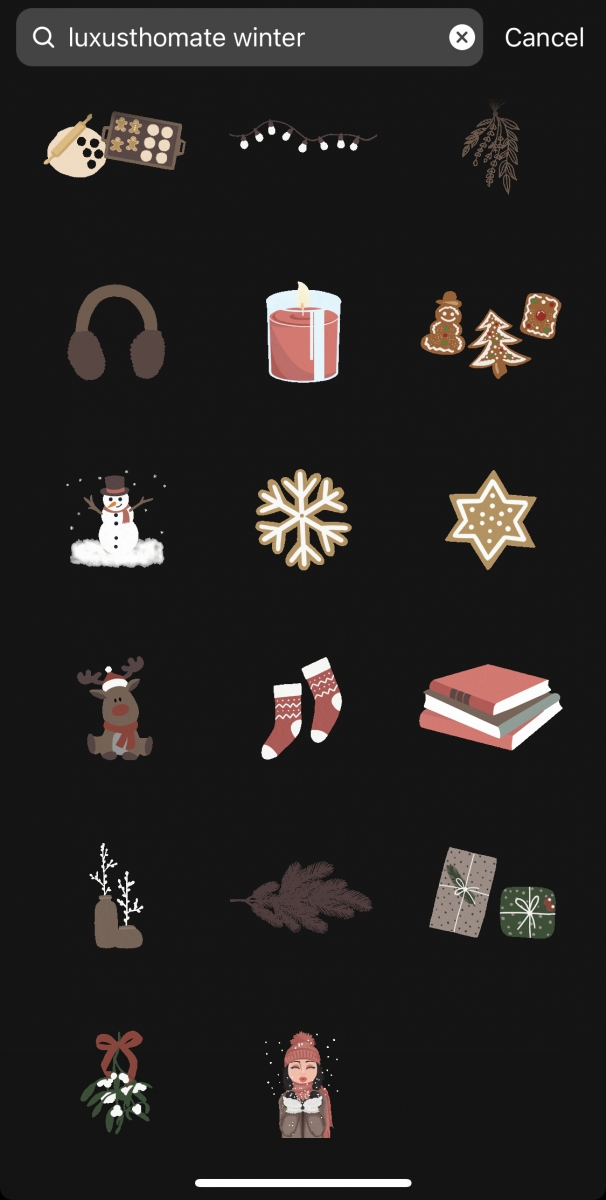 Christmas-themed Instagram stickers and gifs_luxusthomate winter