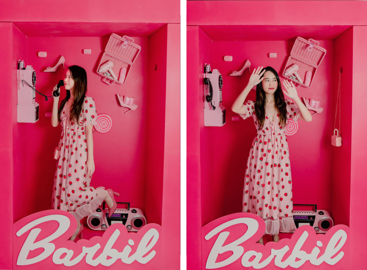 Barbie doll box photo area at I WAN Selfie Studio