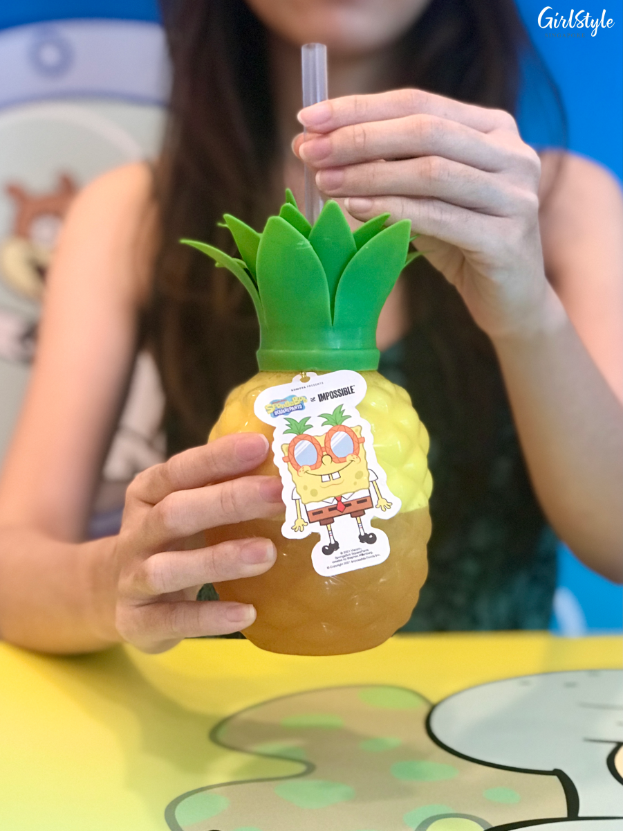 Pineapple Under-The-Sea Pineapple Iced Tea at SpongeBob x Impossible Kumoya cafe