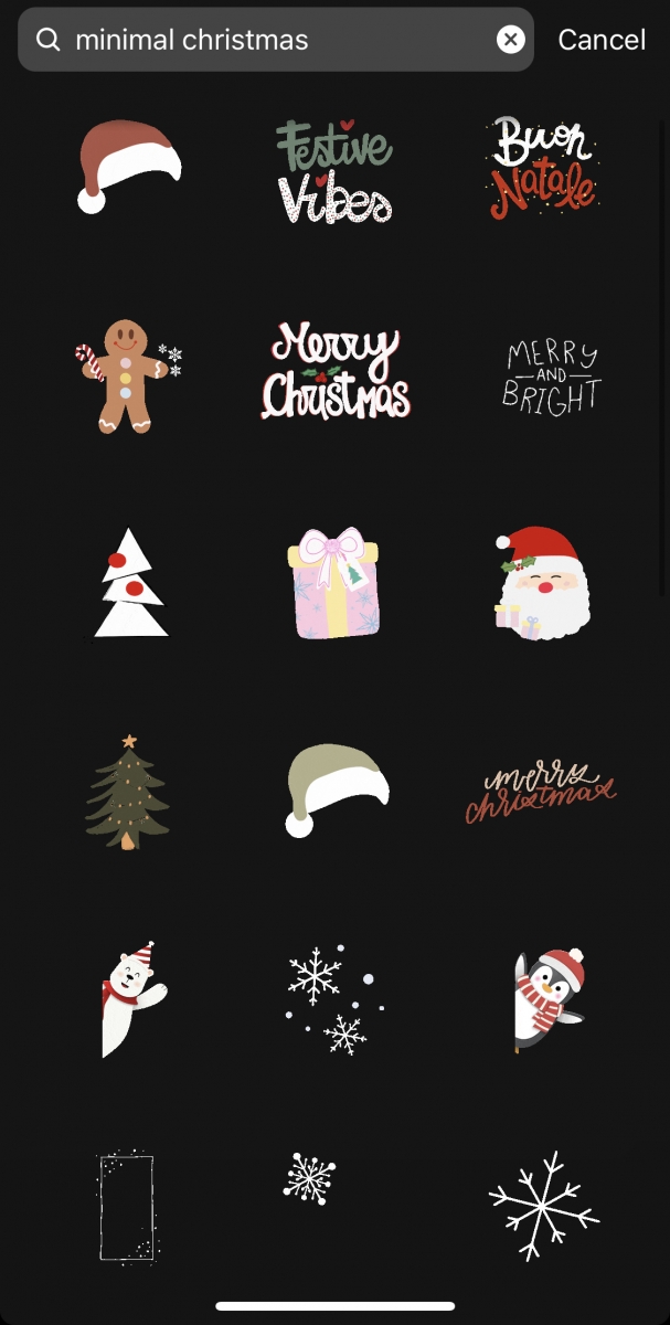 Christmas-themed Instagram stickers and gifs_minimal christmas