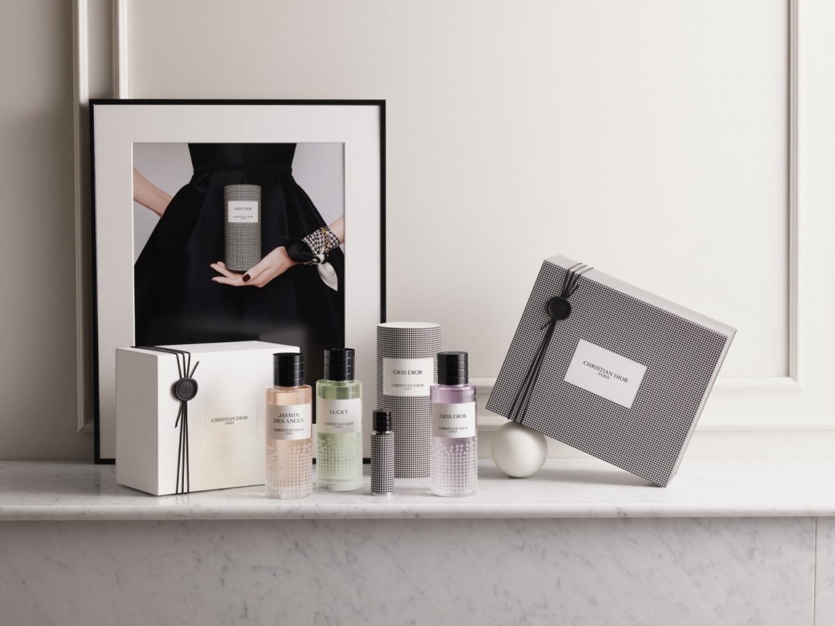 Dior New Look houndstooth fragrances
