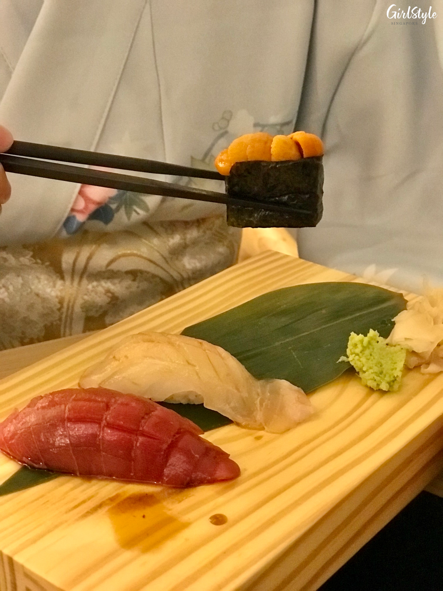 Nigiri and gunkan sushi at Heiwa Wellness & Spa Restaurant omakase