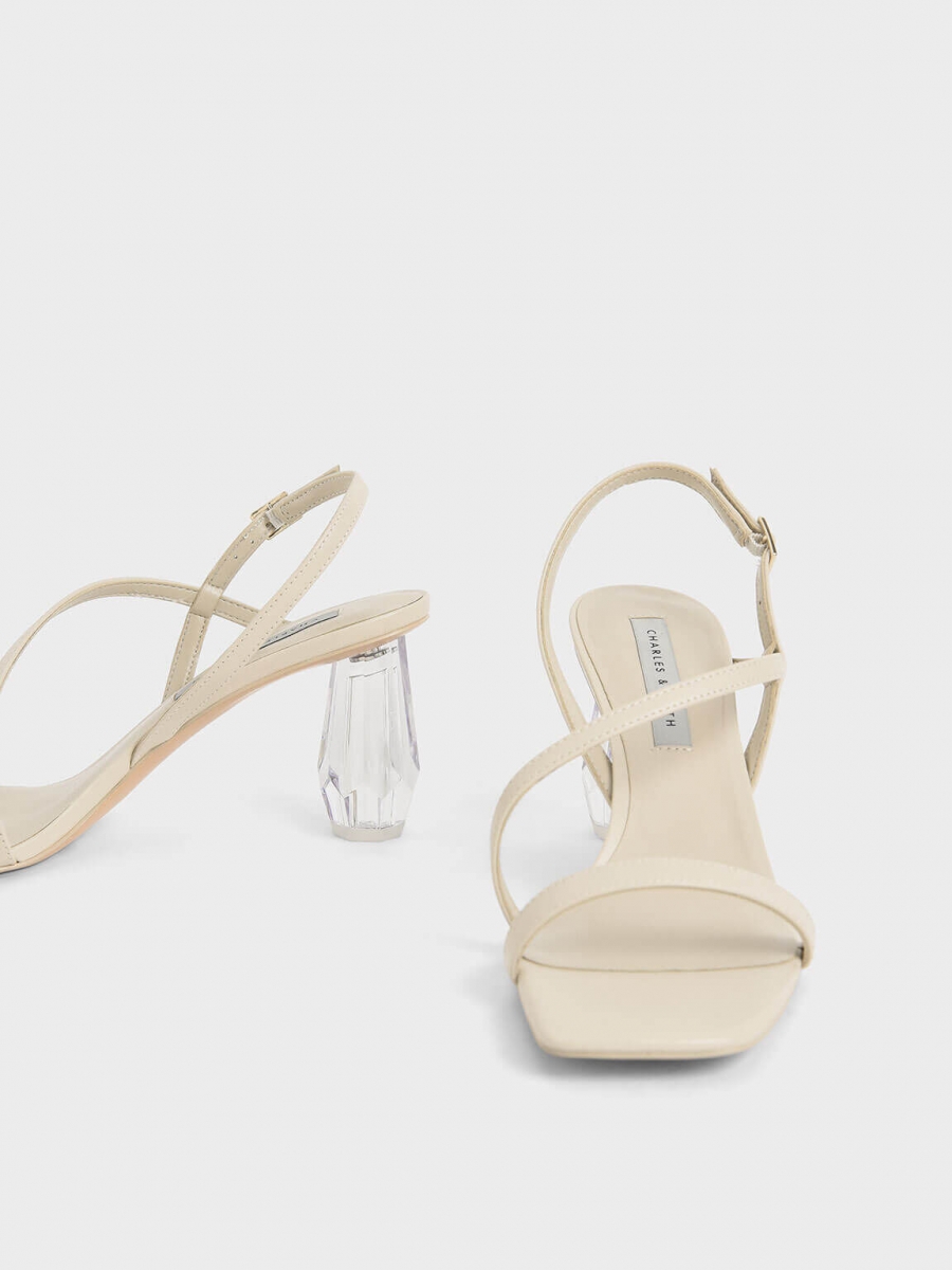 Charles & Keith See-Through Sculptural Heel Sandals