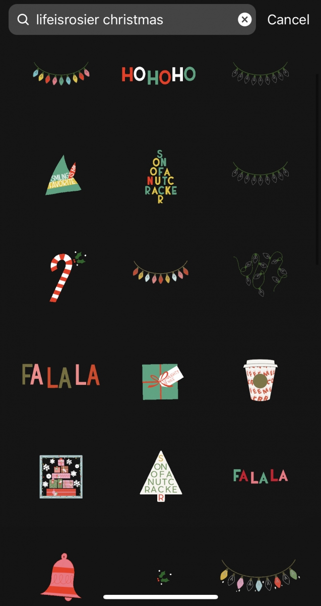 Christmas-themed Instagram stickers and gifs_lifeisrosier christmas