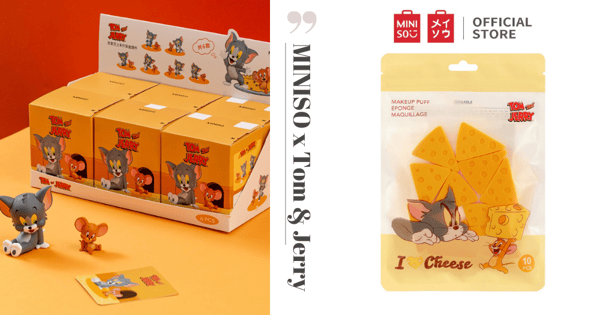 MINISO X Tom & Jerry Collection: "Cheese" Makeup Puffs, Blind Boxes, Hand Towels & More