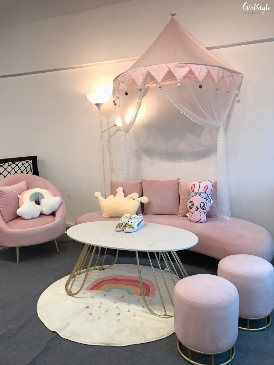 Pink photo area at Joy & Imagination